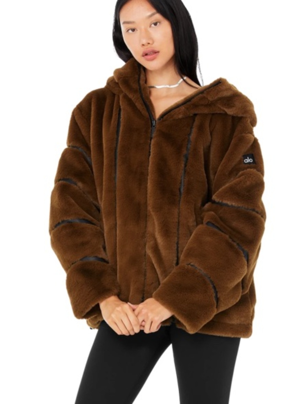 ALO Yoga Brown Faux-Fur Jacket (knock out jacket)